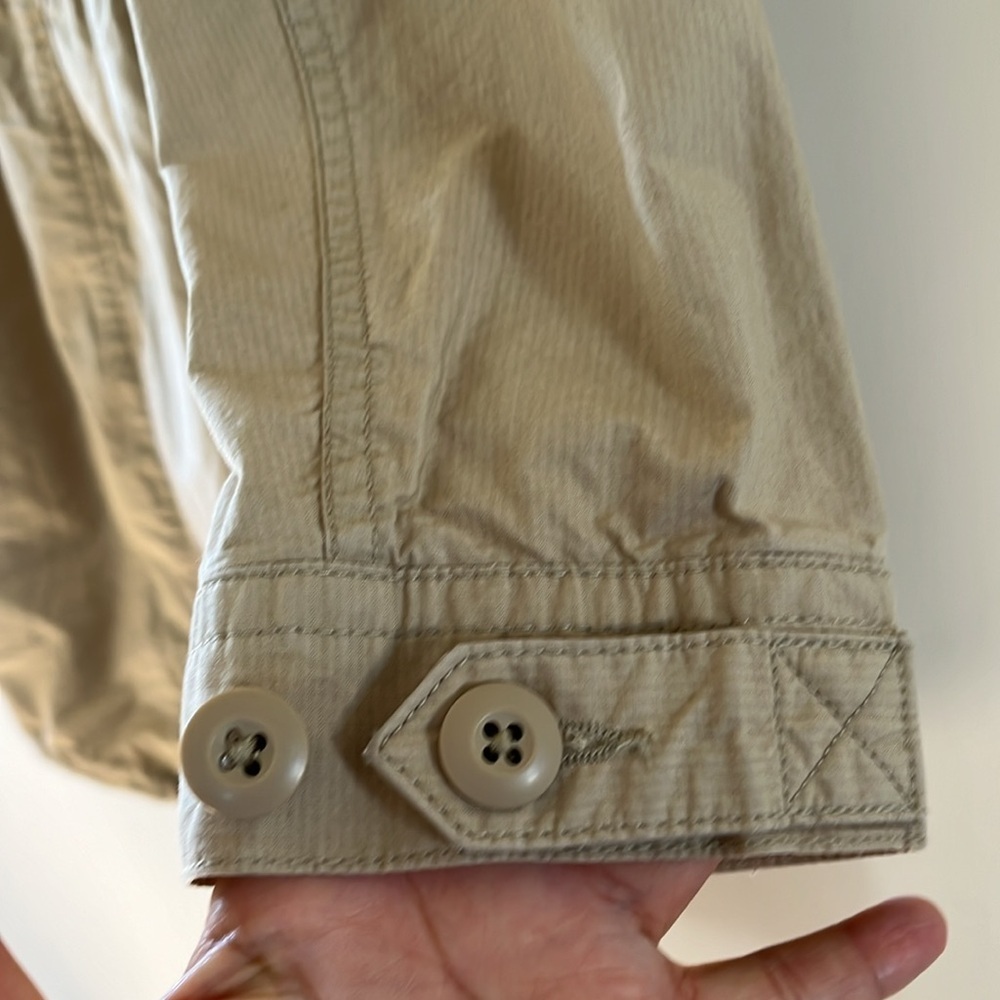 Levi's Women's Cotton Hooded Utility Jacket Lightweight Sz S Khaki Beige - Picture 8 of 16
